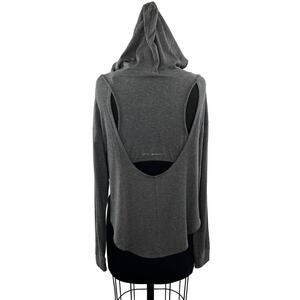Good hYOUman Womens Gray Modal Long Sleeve Back Cut Out Pullover Hoodie Size S
